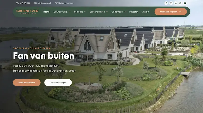 Hovenier website voorbeeld