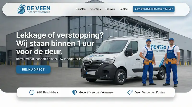 Loodgieter website voorbeeld